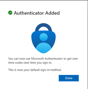 After clicking “Next,” the system will verify the code.