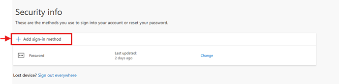 Click on “Add sign-in method.”