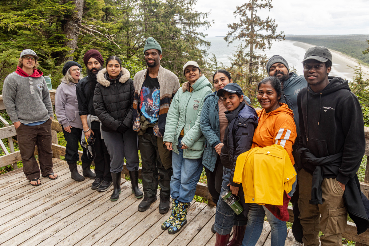 Students with Josh and Karen on Tow Hill.