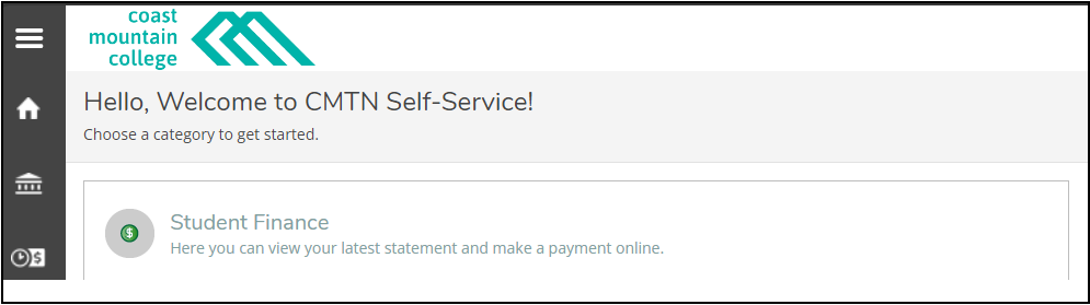 myCMTN self-service welcome screen